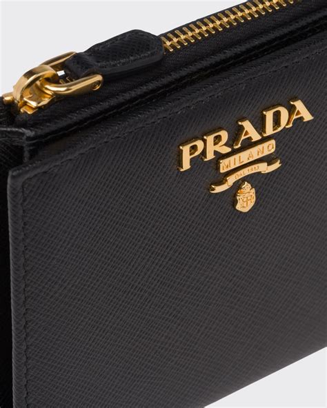 prada continental saffiano leather wallet black|prada small saffiano leather wallet.